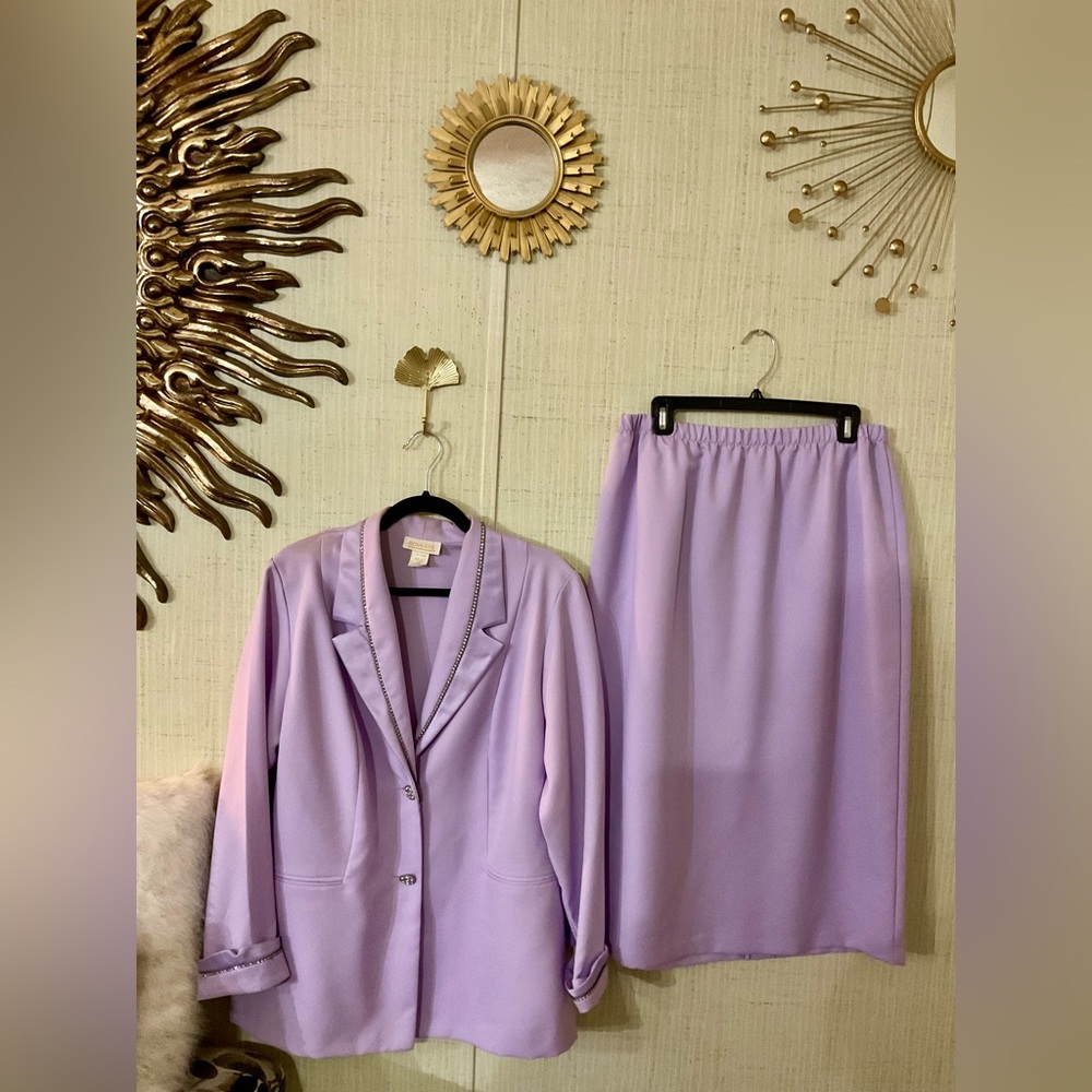Lavender Blazer and Skirt Set